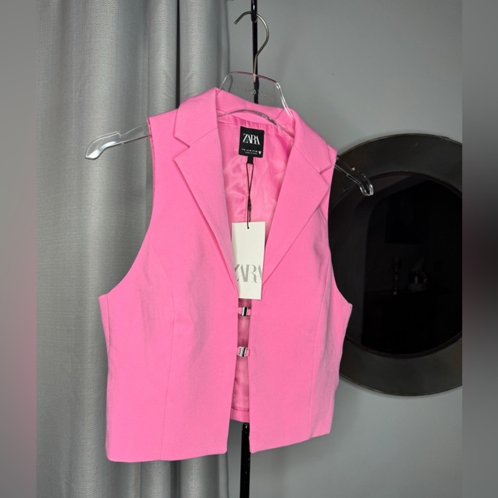Zara Pink Structured Vest bloggers favorite and sold out everywhere